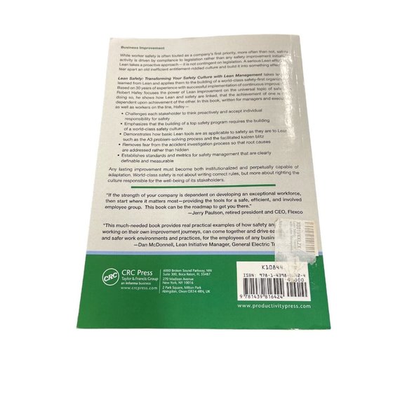 Lean Safety Transforming Your Safety Culture with Lean Management Robert Hafey - Picture 2 of 3